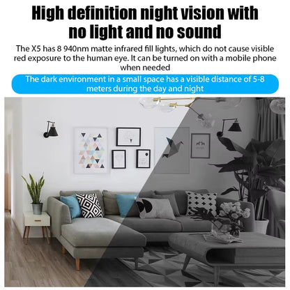 Mini Wifi Camera 1080P HD Night Vision Included Motion Sound Detector in Home Office 120 Degrees Wide Angle Micro Baby Monitor